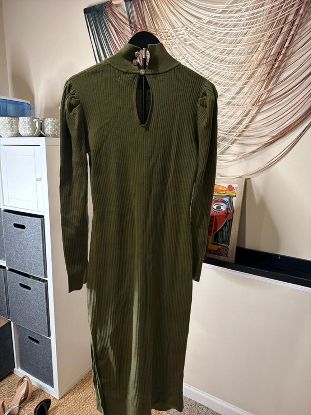 Who what wear green mock turtleneck ribbed maxi dress S – M 3526